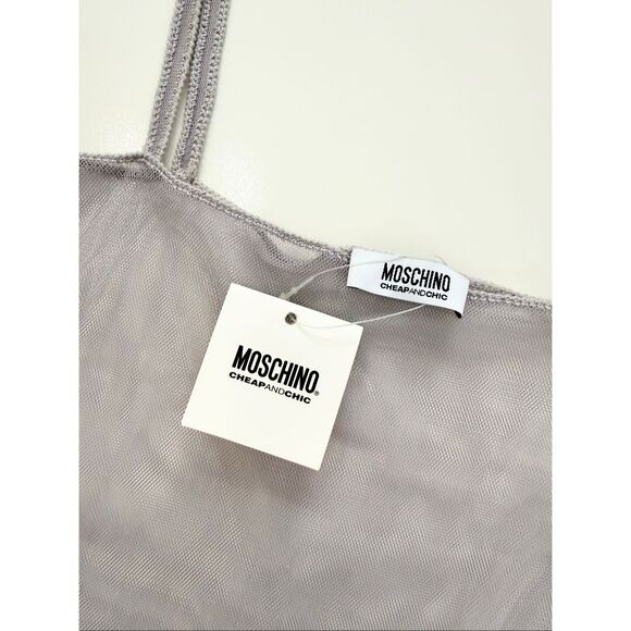 Moschino Cheap and Chic Sheer Mesh Embroidered Cami Slip Dress NWT XS Y2K - Picture 7 of 10